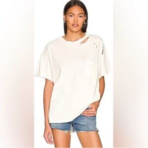 Free People : We the Free Rubi Distressed Tee - White
